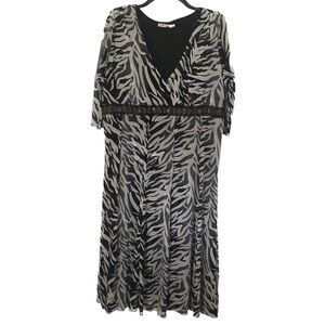 Host Pick Gilani Embroidered Abstract Print Sequin Pearls Midi Dress Size XL